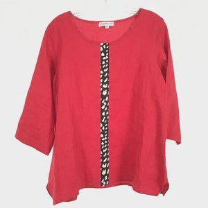Small Christopher Calvin Abstract Stripe Linen Top